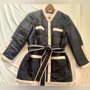 Tory Burch Navy and Cream silk shell Jacket